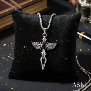 angel wings cross pendant chain
