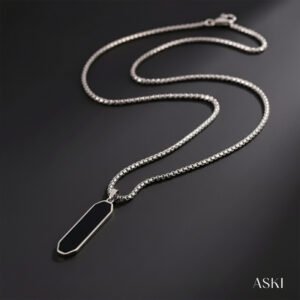 Black Tag Pendant Chain