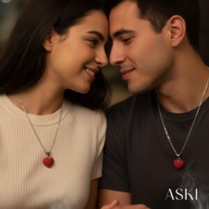 couple heart pendant chain