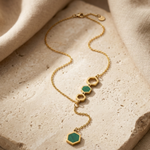 emerald hexa drop chain