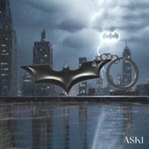 shadow bat man metal keychain