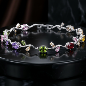 Silver crystal bracelet